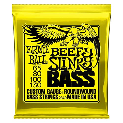 Ernie Ball Beefy Slinky Nickel Wound E-Gitarrensaiten, Stärke 65-130 von Ernie Ball