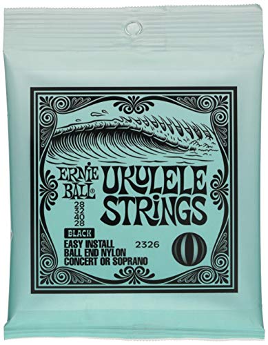 Ernie Ball Concert/Soprano Ball End Nylon-Ukulele-Saiten, Schwarz Ernie Ball Concert/Soprano Ball End Nylon-Ukulele-Saiten, Schwarz von Ernie Ball