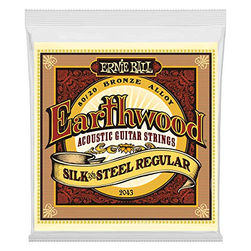 Ernie Ball Earthwood Silk & Steel Regular Akustik-Gitarrensaiten, 80/20-Bronze, Stärke 13–56 von Ernie Ball