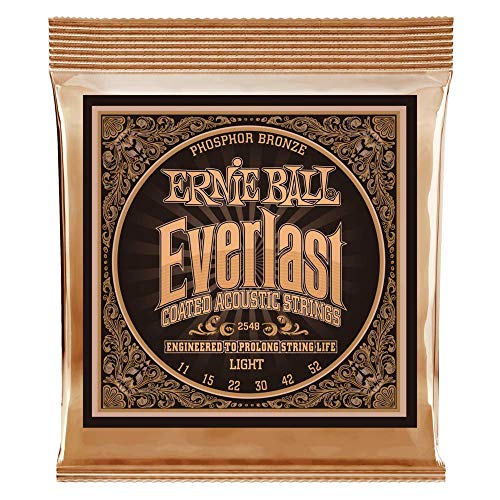 Ernie Ball Everlast Light Coated Phosphor Bronze Akustik-Gitarrensaiten, Stärke 11-52 von Ernie Ball