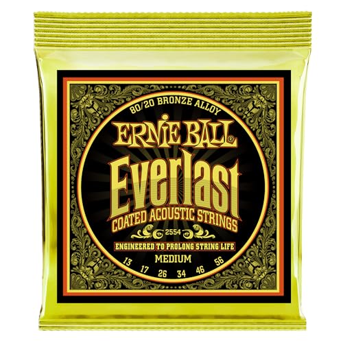 Ernie Ball Everlast Medium Coated 80/20 Bronze Akustik-Gitarrensaiten, Stärke 13-56 Ernie Ball Everlast Medium Coated 80/20 Bronze Akustik-Gitarrensaiten, Stärke 13-56 von Ernie Ball