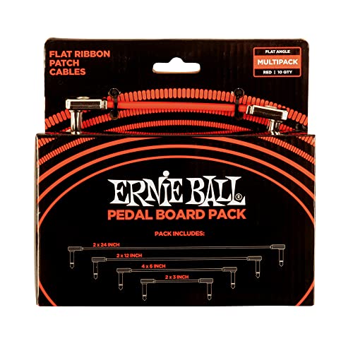 Ernie Ball Flachband-Patchkabel Pedalboard, Multi-Pack, Rot von Ernie Ball