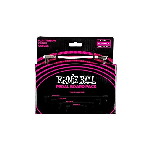 Ernie Ball Flachband-Patchkabel Pedalboard, Multi-Pack, Weiß von Ernie Ball