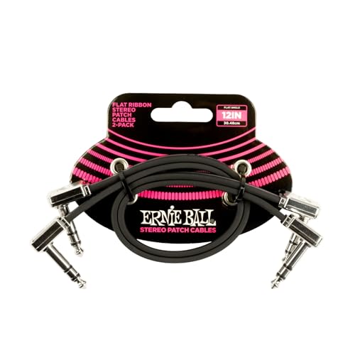 Ernie Ball Flaches Stereo-Patchkabel 30,48 cm 2er-Pack - Schwarz Ernie Ball Flaches Stereo-Patchkabel 30,48 cm 2er-Pack - Schwarz von Ernie Ball