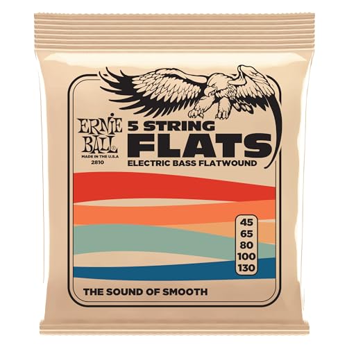 Ernie Ball Flatwound 5-Saiter E-Bass-Saiten, Stärke 45-130 von Ernie Ball