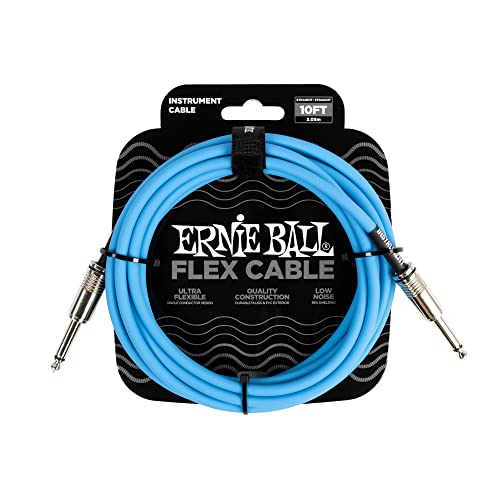 Ernie Ball Flex Gitarrenkabel gerade/gerade 3,05 m (10 ft) - Blau von Ernie Ball