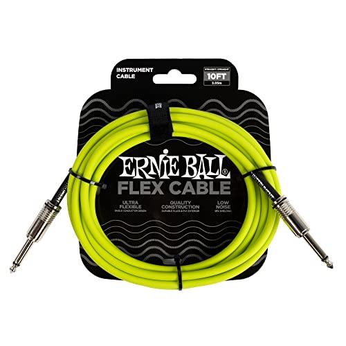Ernie Ball Flex Instrumentenkabel gerade/gerade 3,05 m (10 ft) - Grün von Ernie Ball