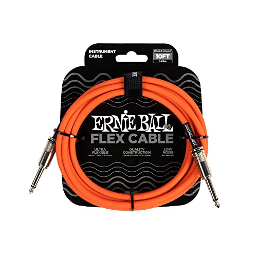 Ernie Ball Flex Gitarrenkabel gerade/gerade 3,05 m (10 ft) - Orange von Ernie Ball