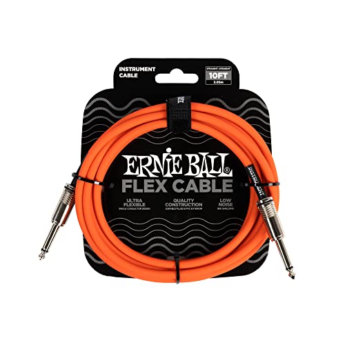 Ernie Ball Flex Instrumentenkabel gerade/gerade 3,05 m (10 ft) - Orange von Ernie Ball