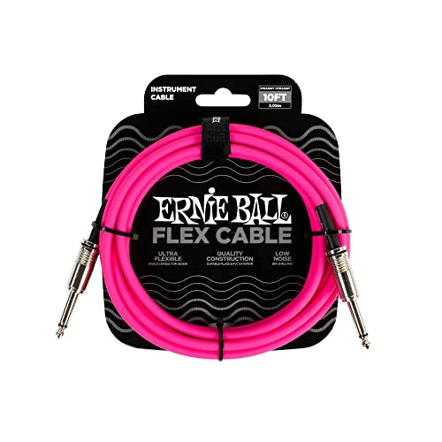 Ernie Ball Flex Gitarrenkabel gerade/gerade 3,05 m (10 ft) - Rosa von Ernie Ball