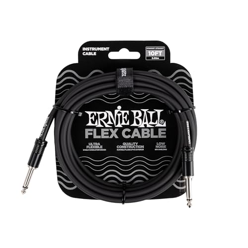 Ernie Ball Flex Gitarrenkabel gerade/gerade 3 m (10 ft) - Schwarz von Ernie Ball