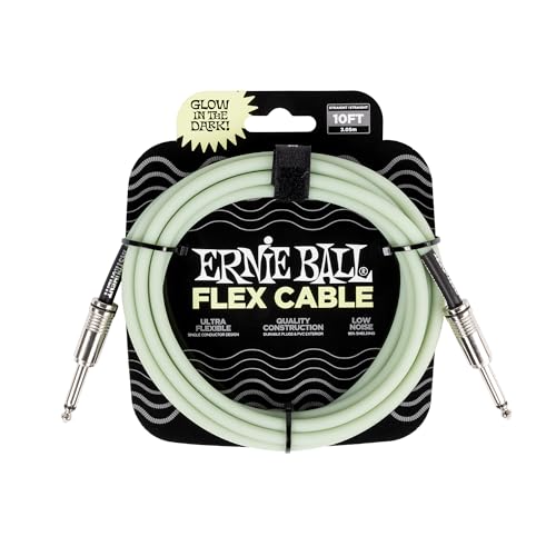 Ernie Ball Flex Gitarrenkabel gerade/gerade 3 m (10 ft) - leuchtet im Dunkeln von Ernie Ball