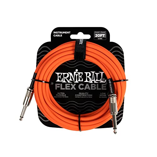 Ernie Ball Flex Gitarrenkabel gerade/gerade 6,1 m (20 ft) - Orange von Ernie Ball
