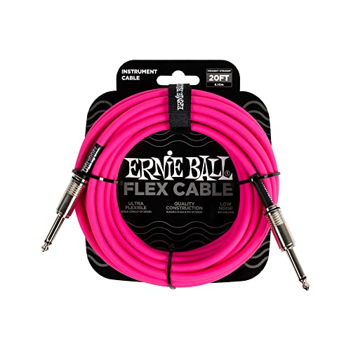 Ernie Ball Flex Instrumentenkabel gerade/gerade 6,1 m (20 ft) - Rosa von Ernie Ball