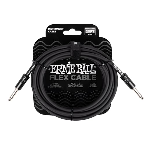 Ernie Ball Flex Gitarrenkabel gerade/gerade 6,1 m (20 ft) - Schwarz von Ernie Ball