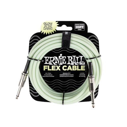 Ernie Ball Flex Gitarrenkabel gerade/gerade 6,1 m (20 ft) - leuchtet im Dunkeln von Ernie Ball