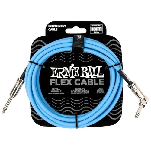 Ernie Ball Flex Instrumentenkabel gerade/gewinkelt 3,05 m (10 ft) - Blau von Ernie Ball