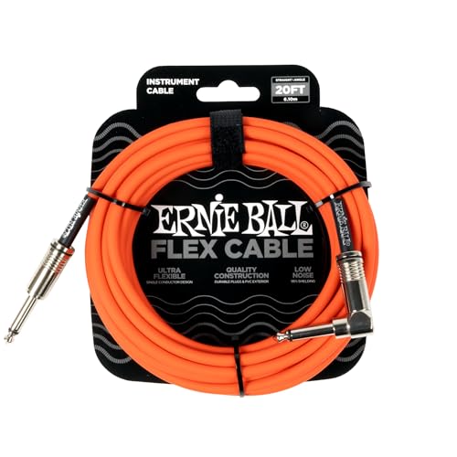 Ernie Ball Flex Instrumentenkabel gerade/gewinkelt 6,1 m (20 ft) - Orange von Ernie Ball