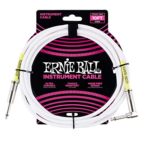 Ernie Ball Instrumentenkabel, gerade/gewinkelt, 3,048 m, Weiß Ernie Ball Instrumentenkabel, gerade/gewinkelt, 3,048 m, Weiß von Ernie Ball