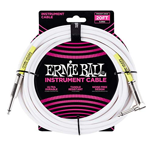 Ernie Ball Instrumentenkabel, gerade/gewinkelt, 6,1 m, Weiß Ernie Ball Instrumentenkabel, gerade/gewinkelt, 6,1 m, Weiß von Ernie Ball