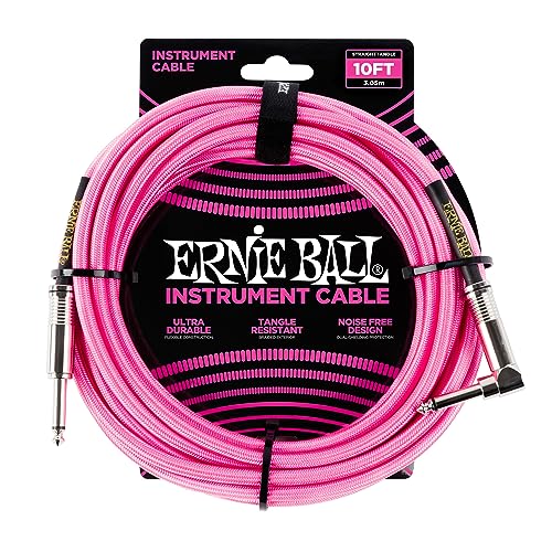 Ernie Ball Instrumentenkabel geflochten, gerade/gewinkelt, 3 m, Neon-Pink Ernie Ball Instrumentenkabel geflochten, gerade/gewinkelt, 3 m, Neon-Pink von Ernie Ball