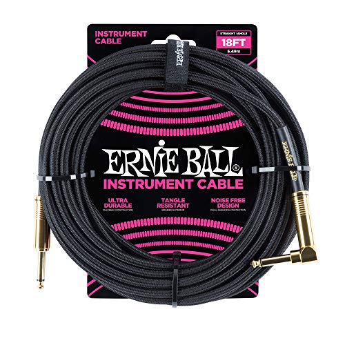 Ernie Ball Instrumentenkabel geflochten, gerade/gewinkelt, 5,49 m, Schwarz Ernie Ball Instrumentenkabel geflochten, gerade/gewinkelt, 5,49 m, Schwarz von Ernie Ball