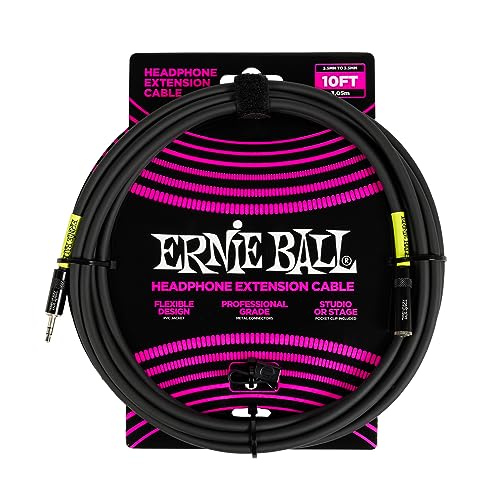 Ernie Ball Kopfhörer-Verlängerungskabel, 3,5 mm auf 3,5 mm, 3 m - Schwarz von Ernie Ball