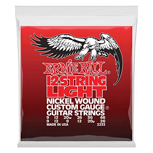 Ernie Ball Light 12-String Nickel Wound E-Gitarrensaiten, Stärke 9-46 von Ernie Ball