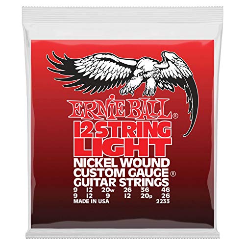 Ernie Ball Light-E-Gitarrensaiten, für 12-Saiter, Nickelwicklung, Stärke 9–46 von Ernie Ball