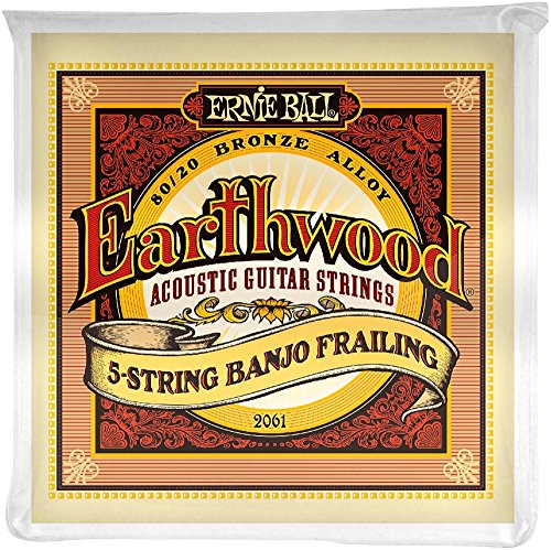 Ernie Ball P02061 Earthwood 5-String Banjo Frailing Loop End 80/20 Bronze Akustik-Gitarrensaiten, Stärke 10-24 von Ernie Ball