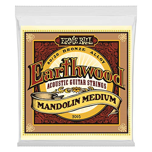 Ernie Ball P02065 Earthwood Mandolin Medium Loop End 80/20 Bronze Akustik-Gitarrensaiten, Stärke 10-36 von Ernie Ball