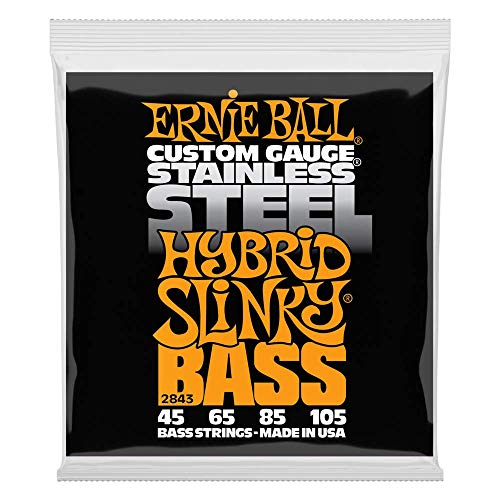 Ernie Ball P02843 Hybrid Slinky Stainless Steel E-Bass-Saiten, Stärke 45-105 von Ernie Ball