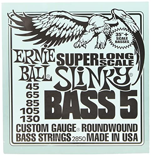 Ernie Ball P02850 Bass 5 Slinky Super Long Scale E-Bass-Saiten, Stärke 45-130 von Ernie Ball