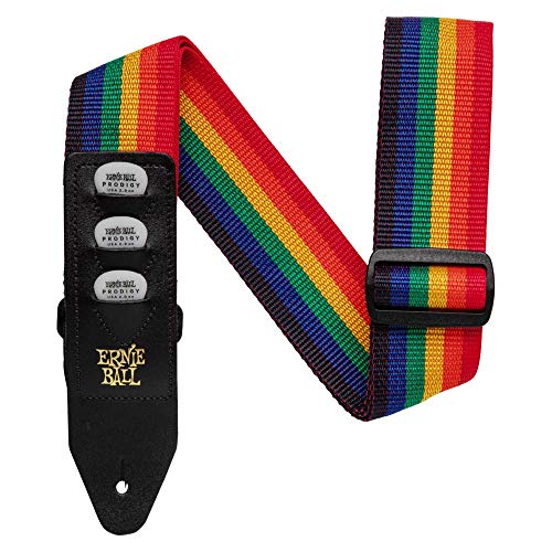 Ernie Ball Pickhalter-Gitarrengurt, aus Polypropylen, Regenbogen-Farben Ernie Ball Pickhalter-Gitarrengurt, aus Polypropylen, Regenbogen-Farben von Ernie Ball