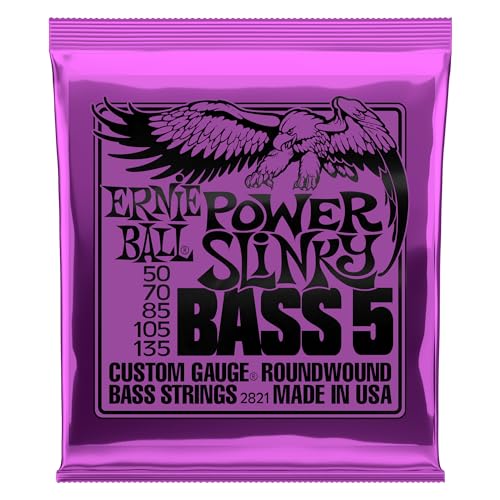 Ernie Ball Power Slinky 5-Saiten Nickel Wound E-Gitarrensaiten, Stärke 50-135 von Ernie Ball