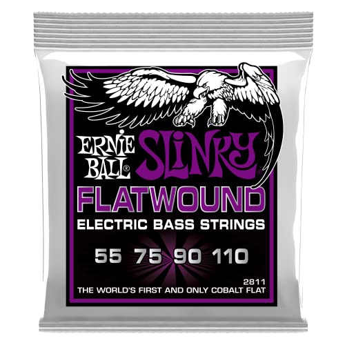Ernie Ball Power Slinky Flatwound E-Bass-Saiten, Stärke 55-110 von Ernie Ball