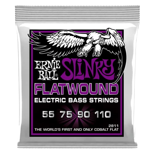 Ernie Ball Power Slinky Flatwound E-Bass-Saiten, Stärke 55-110 von Ernie Ball