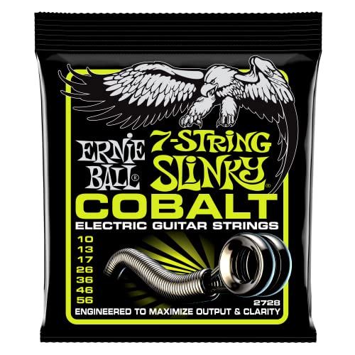 Ernie Ball Regular Slinky Cobalt 7-Saiter E-Gitarrensaiten, Stärke 10-56 von Ernie Ball