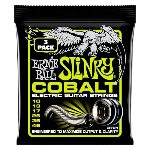Ernie Ball Regular Slinky Cobalt E-Gitarrensaiten, 3-er -Pack, Stärke 10–46 von Ernie Ball