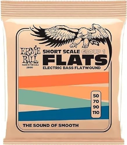 Ernie Ball Short Scale Flatwound Group 1 E-Bass-Saiten, Stärke 50-110 von Ernie Ball