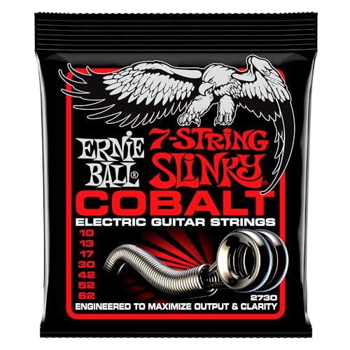 Ernie Ball Skinny Top Heavy Bottom Slinky Cobalt 7-Saiter E-Gitarrensaiten, Stärke 10-62 von Ernie Ball