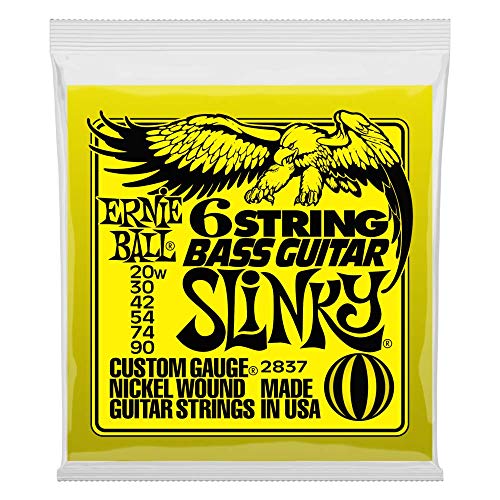 Ernie Ball Slinky 6-String mit kleinem Ball End 29 5/8 Mensur Bass-Gitarrensaiten, Stärke 20-90 von Ernie Ball