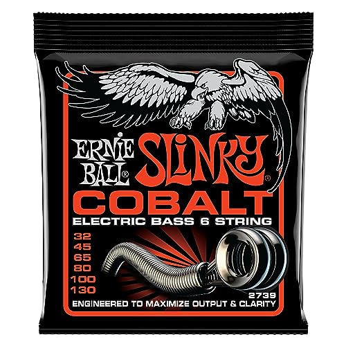 Ernie Ball Slinky Cobalt 6 E-Bass-Saiten, für 6-Saiter, Stärke 32–130 von Ernie Ball