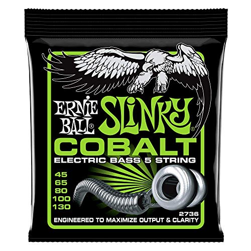 Ernie Ball Slinky Cobalt E-Bass-Saiten, für 5-Saiter, Stärke 45–130 von Ernie Ball