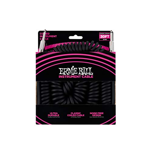 Ernie Ball Spiralkabel, gerade/gerade, 9,14 m, Schwarz von Ernie Ball