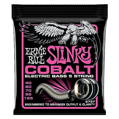 Ernie Ball Super Slinky Cobalt E-Bass-Saiten, für 5-Saiter, Stärke 40–125 von Ernie Ball