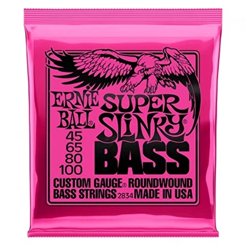 Ernie Ball Super Slinky Nickel Wound E-Bass-Saiten, Stärke 45-100 von Ernie Ball