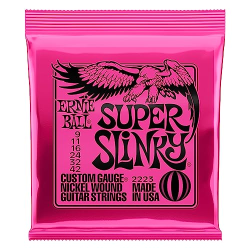 Ernie Ball Super Slinky Nickel Wound E-Gitarrensaiten, Stärke 9-42 von Ernie Ball