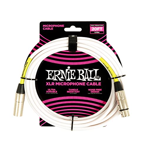 Ernie Ball klassisches XLR-Mikrofonkabel männlich/weiblich 6,10 m (20 ft) - Weiß von Ernie Ball