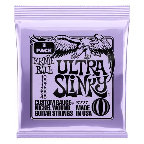 Ernie Ball Ultra Slinky Nickelwound E-Gitarrensaiten, 3er-Pack, Stärke 10-48 Ernie Ball Ultra Slinky Nickelwound E-Gitarrensaiten, 3er-Pack, Stärke 10-48 von Ernie Ball
